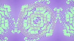 Violet and green design. 3d rendering seamless loop animation 4K