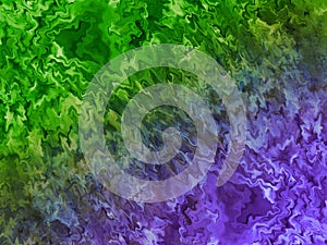 Violet - green wave vibrations. Abstract background.