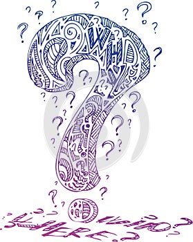 Violet interrogation mark vector