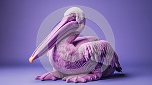 Violet Knitted Pelican Toy On Styx\'s Purple Sculpture