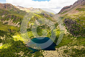 Violet Lake, Poschiavo valley CH, aerial