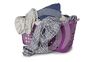 Violet Laundry Basket with clothes