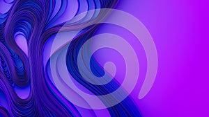 Violet layers of cloth or paper warping. Abstract fabric twist. 3d render illustration