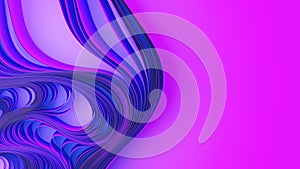 Violet layers of cloth or paper warping. Abstract fabric twist. 3d render illustration