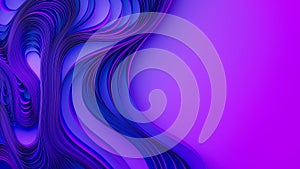 Violet layers of cloth or paper warping. Abstract fabric twist. 3d render illustration