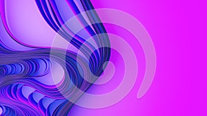 Violet layers of cloth or paper warping. Abstract fabric twist. 3d render illustration