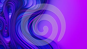 Violet layers of cloth or paper warping. Abstract fabric twist. 3d render illustration