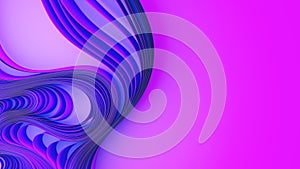 Violet layers of cloth or paper warping. Abstract fabric twist. 3d render illustration