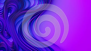 Violet layers of cloth or paper warping. Abstract fabric twist. 3d render illustration