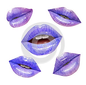 Violet lips set