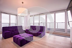 Violet lounge in living room