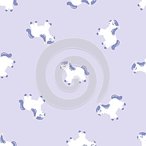 Violet magical wonderland horse cute baby pattern