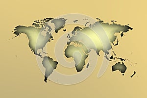 Shadows of worrld map in sun