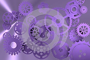 Violet mechanical pieces over violet bright spoot