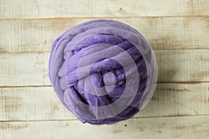 Violet merino wool ball