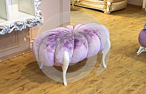 Violet padded stool