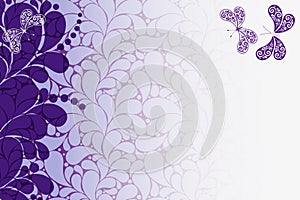 Violet paisley vintage vector background