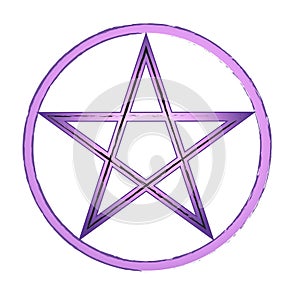 Violet pentagram in the circle