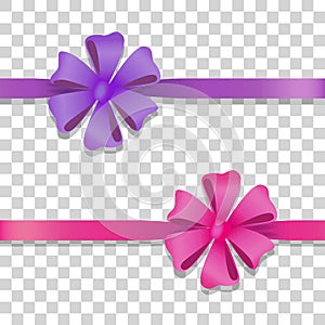 Violet and Pink Wide Ribbons with Colourful Bows