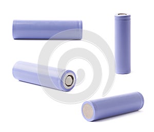 Violet rechargeable battery isolated