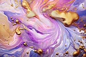 A violet, rose and gold liquid flowing through the surface, in the style of digital art techniques, marble, painted
