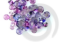 Violet sapphires, on a turn table