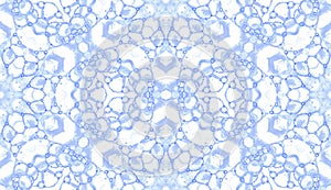 Violet seamless pattern. Attractive delicate soap bubbles. Lace hand drawn textile ornament. Kaleido