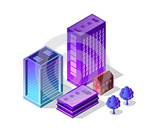 Violet set 3d futuristic