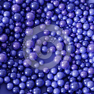Violet shiny balls or spheres background, 3d render
