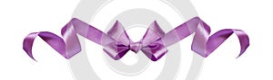 Violet silk ribbon decorative bow