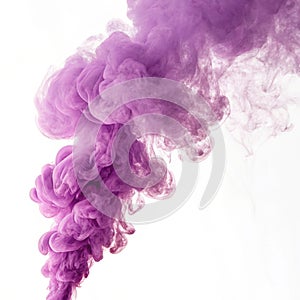 Violet smoke cloud isolated on white background