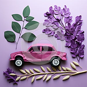 Violet Sprout: A Minimalist Honda Craft With Purple Paper Car