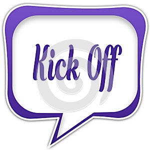 Violet square speech bubble with KICK OFF text message