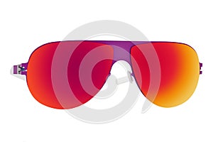 Violet sunglasses with orange-red mirror lens