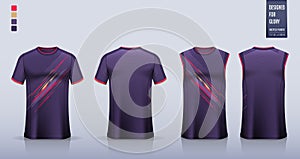 Violet T-shirt sport, Soccer jersey, football kit, basketball uniform, tank top, racing shirt, running singlet