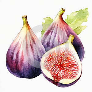 Violet Tasty Flat Icon Fat Genetically Engineered Fig Half Vecto