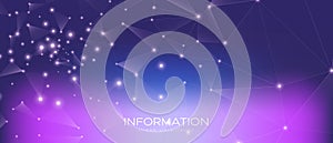 Violet Technology Wallpaper. Data Tech. Blue Dots