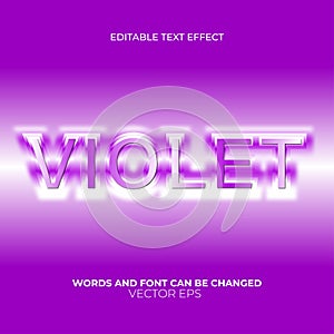 Violet Text Effect Flat Vector Editable