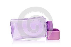 Violet Water Bottle with cap on white