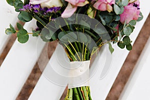 A violet wedding flowers