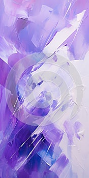 Violet And White Abstract Painting With Delicate Brushstrokes