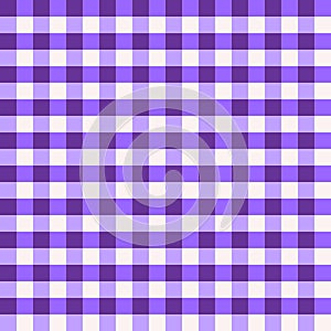 Violet and white gingham seamless pattern. Background in a check.