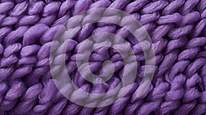 Violet Wool Texture Background - Close Up Of Large Purple Yarn