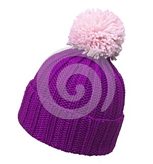 Violet woolen hat