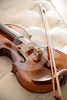 Violin On Bed