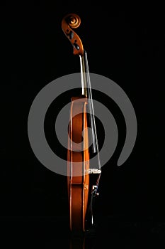 Violin on a black background