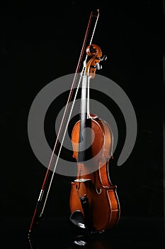 Violin on a black background