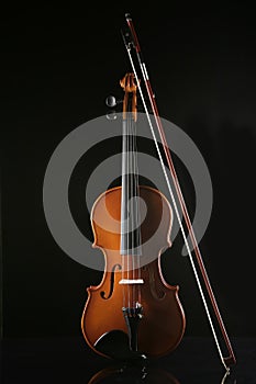 Violin on a black background