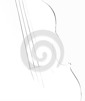 Violin black and white artistic conversion rim lighting