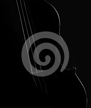 Violin black and white artistic conversion rim lighting